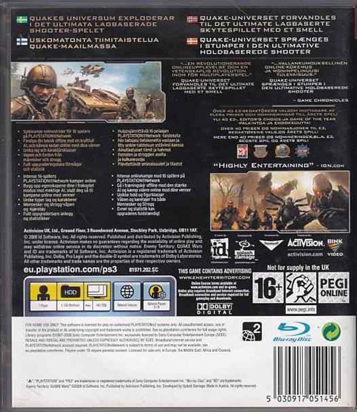 Enemy Territory Quake Wars - PS3 (B Grade) (Genbrug)